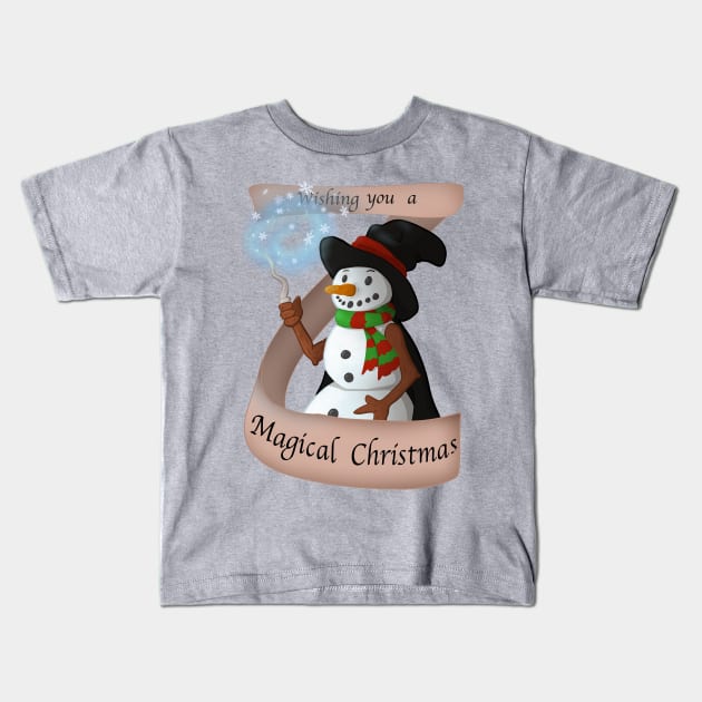 Magical Christmas Kids T-Shirt by Anathar